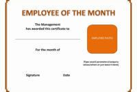 Fascinating Employee Of The Month Certificate Templates