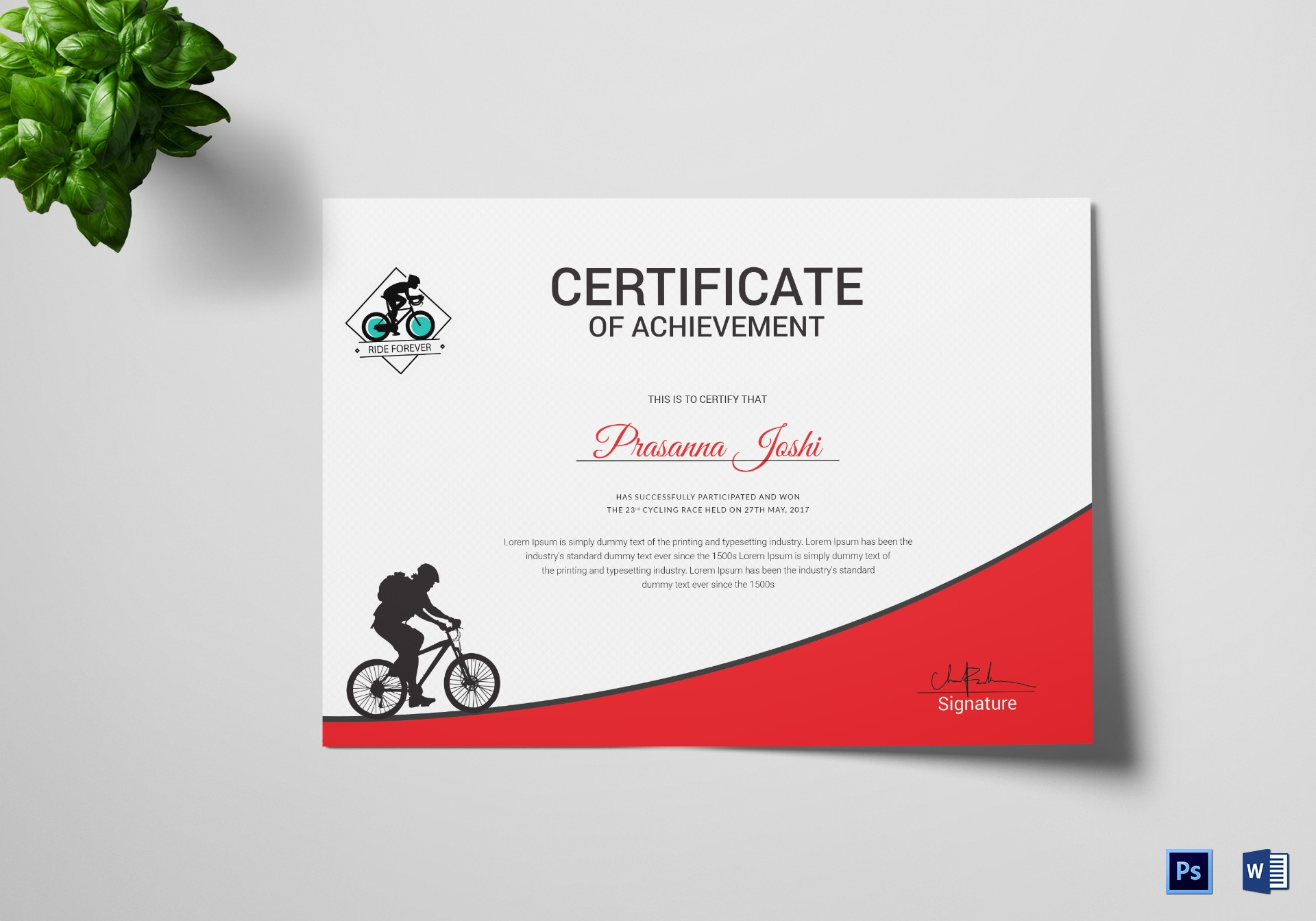 Fascinating First Place Award Certificate Template