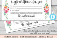Fascinating Free Editable Wedding Gift Certificate Template