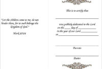 Fascinating Free Fillable Baby Dedication Certificate Download