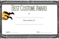 Fascinating Halloween Costume Certificate