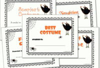 Fascinating Halloween Costume Certificate Template