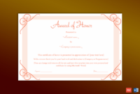 Fascinating Honor Award Certificate Templates