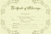 Fascinating Marriage Certificate Template Word 10 Designs