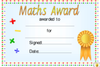 Fascinating Math Certificate Template