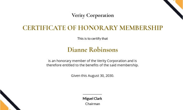 Fascinating Membership Certificate Template Free 20 New Designs