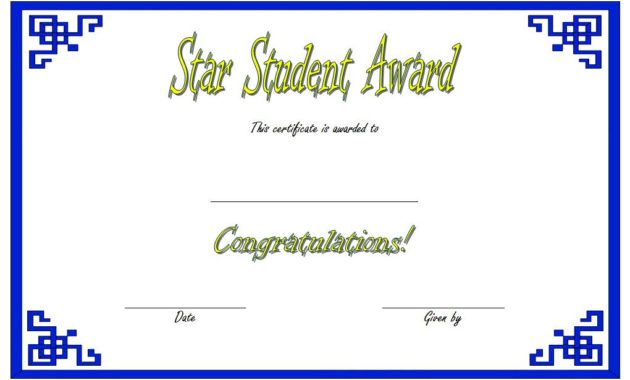 Fascinating Star Certificate Templates Free