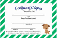 Fascinating Stuffed Animal Adoption Certificate Template Free