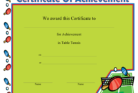 Fascinating Tennis Certificate Template