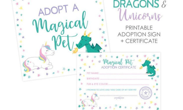 Fascinating Unicorn Adoption Certificate Templates