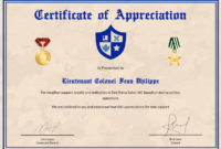 Free Army Certificate Of Appreciation Template