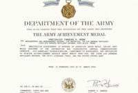 Free Army Good Conduct Medal Certificate Template