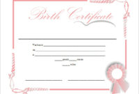 Free Birth Certificate Fake Template