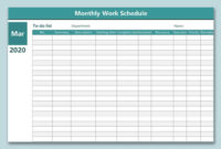 Free Blank Monthly Work Schedule Template