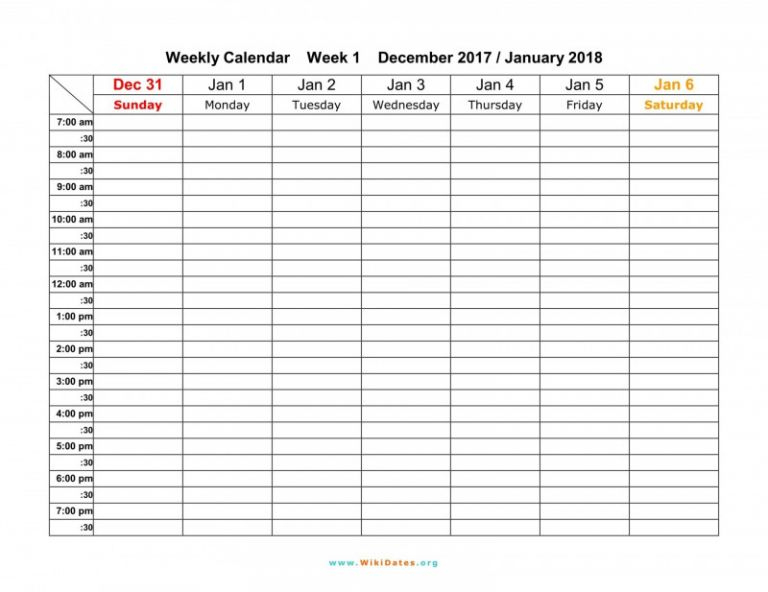 Free Blank Revision Timetable Template