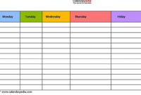 Free Blank Workout Schedule Template
