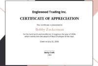 Free Employee Anniversary Certificate Template