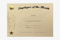 Free Employee Of The Month Certificate Template With Picture