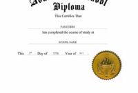 Free Fake Diploma Certificate Template