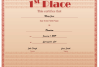 Free First Place Award Certificate Template
