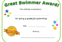 Free Free Swimming Certificate Templates