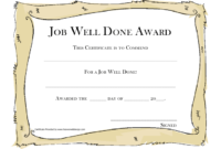 Free Good Job Certificate Template
