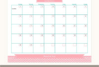 Free Month At A Glance Blank Calendar Template