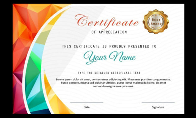 Free Powerpoint Award Certificate Template