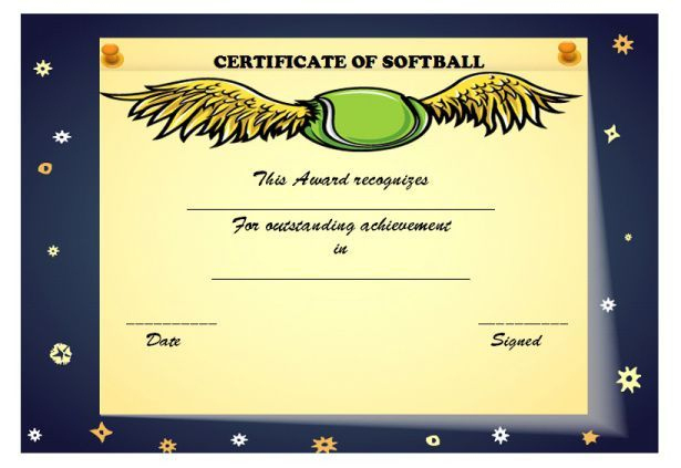 Free Softball Certificate Templates Free