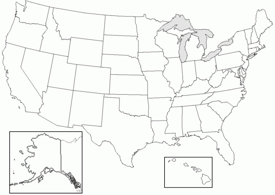 Free United States Map Template Blank – Sparklingstemware