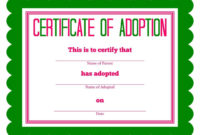 Fresh Adoption Certificate Template