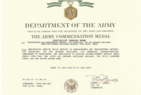 Fresh Army Good Conduct Medal Certificate Template