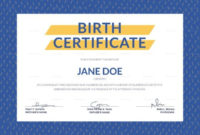 Fresh Birth Certificate Template For Microsoft Word