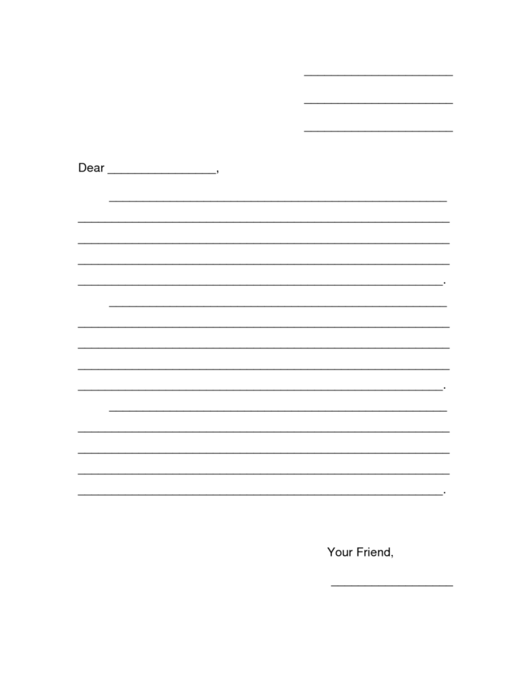 Fresh Blank Letter Writing Template For Kids – Sparklingstemware