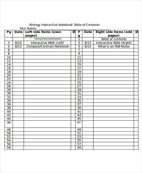 Fresh Blank Table Of Contents Template Pdf