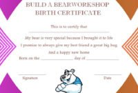 Fresh Build A Bear Birth Certificate Template