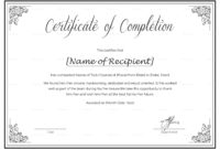 Fresh Certificate Of Completion Free Template Word