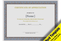 Fresh Certificate Of Recognition Word Template