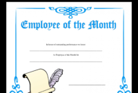 Fresh Employee Of The Month Certificate Templates