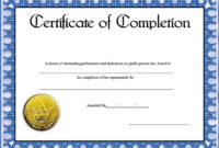 Fresh Free Training Completion Certificate Templates