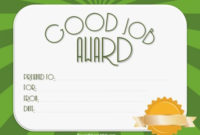 Fresh Good Job Certificate Template