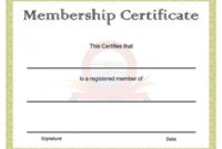 Fresh Life Membership Certificate Templates