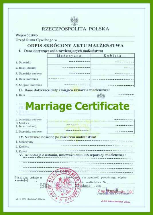 Fresh Marriage Certificate Translation Template