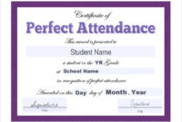 Fresh Perfect Attendance Certificate Free Template