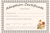 Fresh Pet Adoption Certificate Template