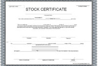 Fresh Stock Certificate Template Word