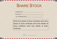 Fresh Template For Share Certificate