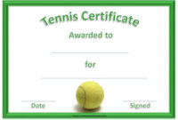 Fresh Tennis Certificate Template Free