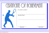Fresh Tennis Certificate Template Free
