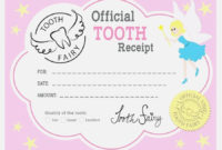 Fresh Tooth Fairy Certificate Template Free